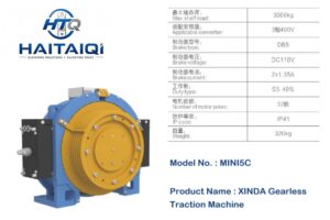 MINI5C XINDA Gearless Traction Machine